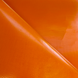 Ткань ПВХ 450 гр/м2, Оранжевый (Ширина 160см), на отрез  в Красное село